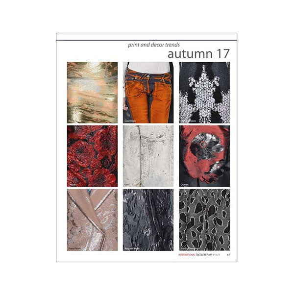 INTERNATIONAL TEXTILE REPORT 3-2016 AUTUMN 2017 Miglior Prezzo