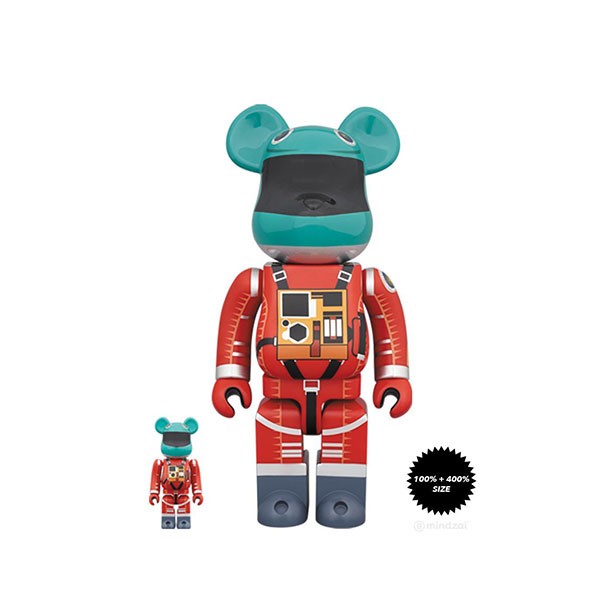 400% & 100% BEARBRICK 2001 A SPACE ODYSSEY SPACE SUIT RED GREEN Miglior Prezzo