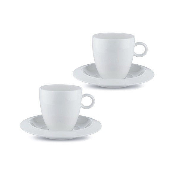 ALESSI SET 2 TAZZINE CAFFE' CON SOTTOTAZZA BAVERO Miglior Prezzo