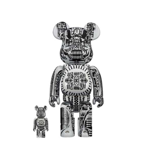 400% & 100% BEARBRICK H.R. GIGER WHITE CHROME Miglior Prezzo