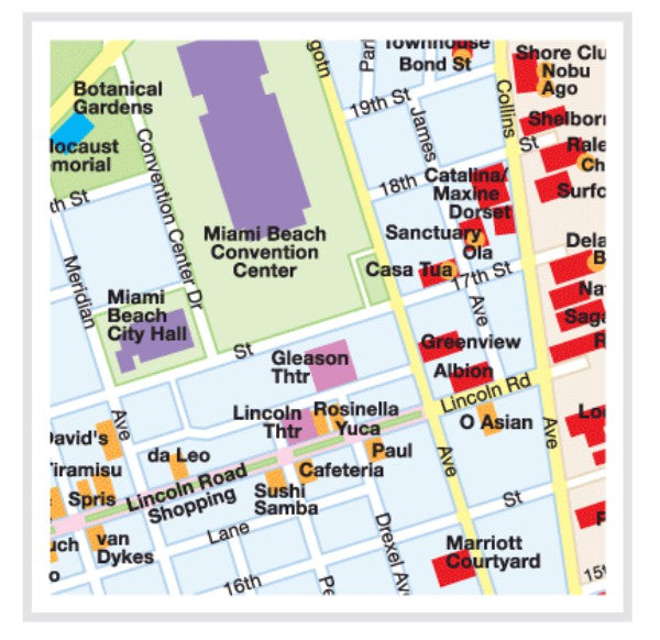 MAPPA MIAMI / SOUTH BEACH RED MAP Miglior Prezzo