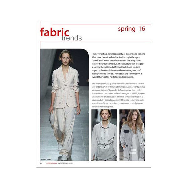 INTERNATIONAL TEXTILE REPORT 1-2015 SUMMER 2016 Miglior Prezzo