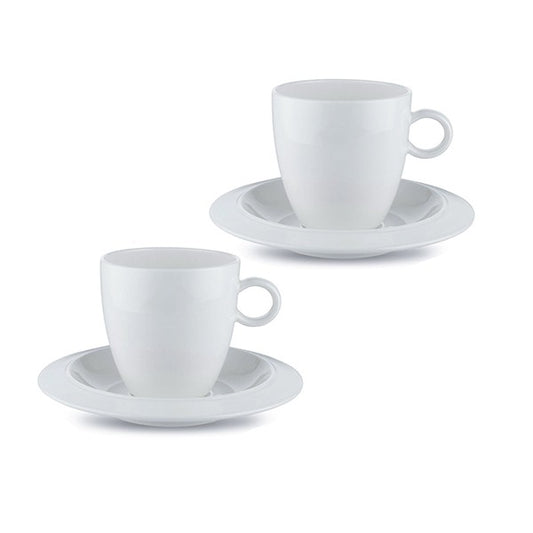 ALESSI SET 2 TAZZE CAFFE AMERICANO CON SOTTOTAZZA BAVERO Miglior Prezzo