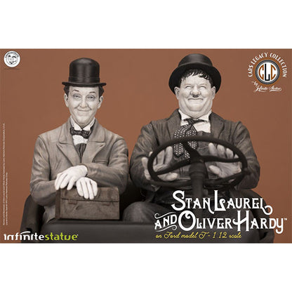 INFINITE STATUE LAUREL & HARDY ON FORD MODEL T 1:12 SCALE