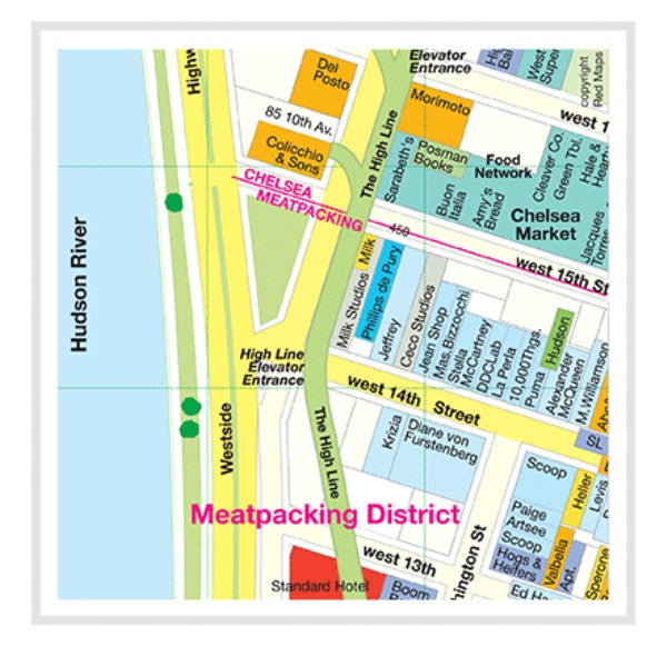 MAPPA CHELSEA / MEATPACKING / WEST VILLAGE RED MAP Miglior Prezzo